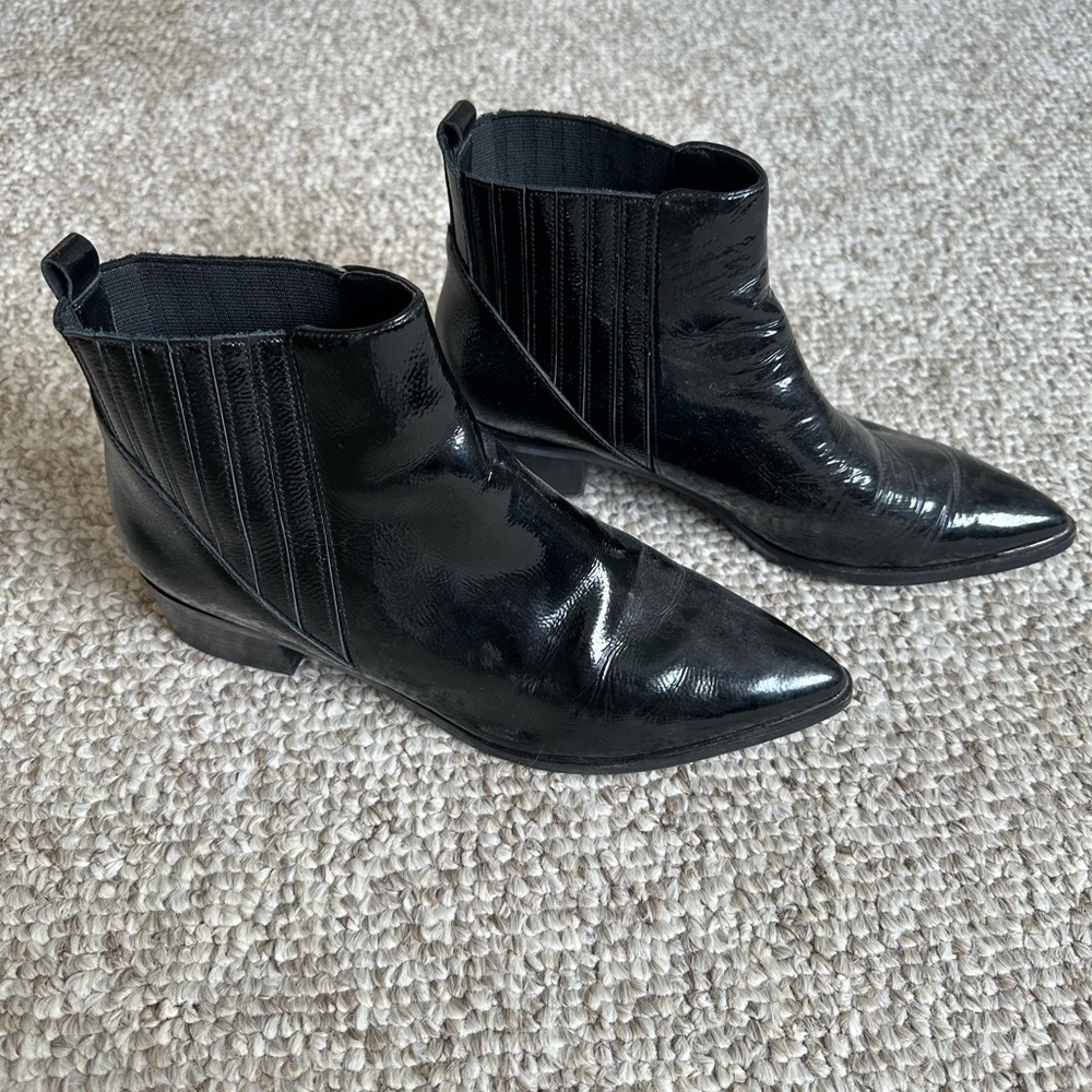 Marc Fisher Black Patent Booties